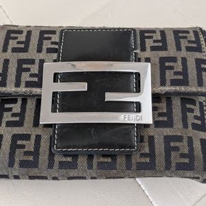 Authentic FENDI Black Zucca Wallet